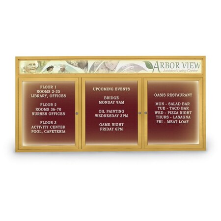 United Visual Products Indoor Enclosed Combo Board, 42"x32", Gold Frame/Grey & Apricot UVCB4232G-GREY-APRICOT